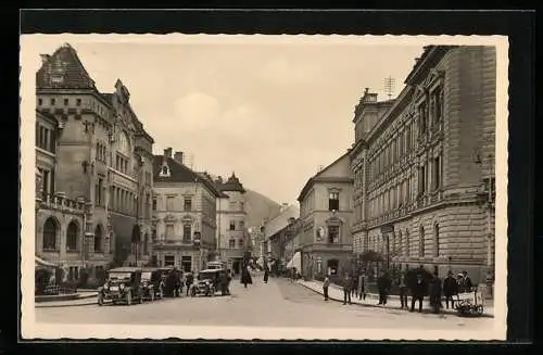 AK Cilli, Automobile auf der Bahnhofsgasse