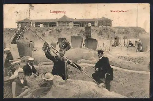 AK Langeoog, Stranpartie mit Strandhallen