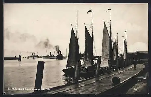 AK Norderney, Partie am Hafen