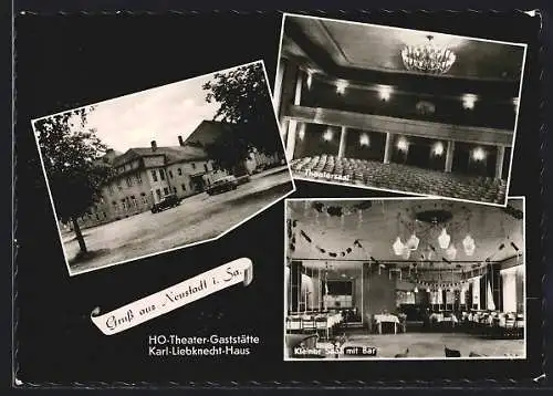 AK Neustadt i. Sa., HO-Theater-Gaststätte Karl-Liebknecht-Haus