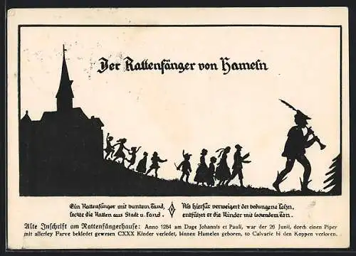 Künstler-AK Hameln, Rattenfänger entführt die Kinder