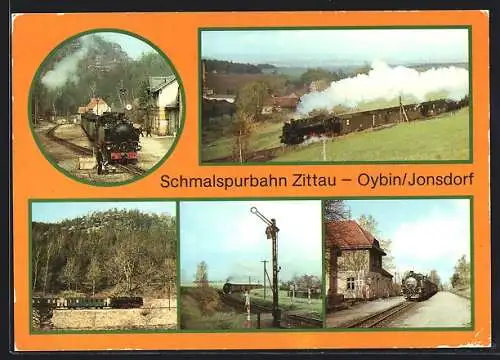 AK Oybin, Schmalspurbahn Oybin /Jonsdorf - Zittau, Dampflok