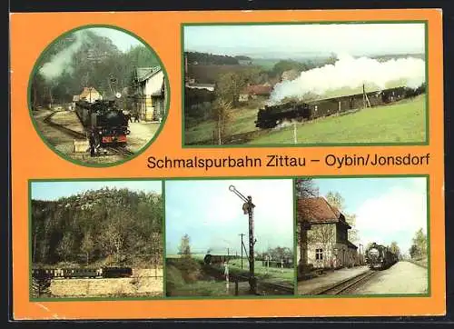 AK Oybin, Schmalspurbahn Oybin /Jonsdorf - Zittau, Dampflok