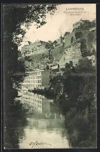 AK Luxemburg / Luxembourg, Vue prise du pont du Stierchen