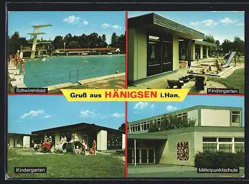 AK Hänigsen i. Han., Schwimmbad, Kindergarten und Mittelpunktschule