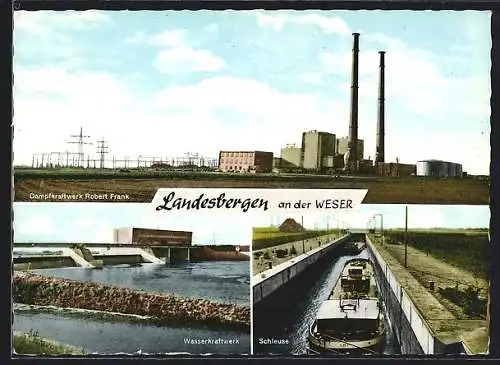 AK Landesbergen an der Weser, Dampfkraftwerk Robert Frank, Wasserkraftwerk, Schleuse