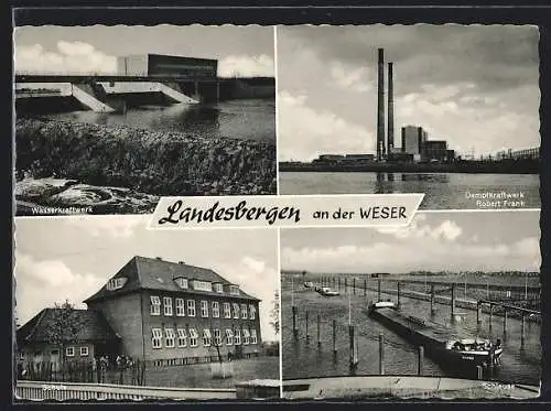 AK Landesbergen an der Weser, Dampfkraftwerk RObert Frank, Wasserkraftwerk, Schleuse, Schule