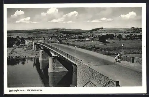 AK Holzminden / Weser, Blick auf die Weserbrücke