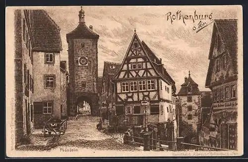 AK Rothenburg o. Tbr., Partie am Plönlein