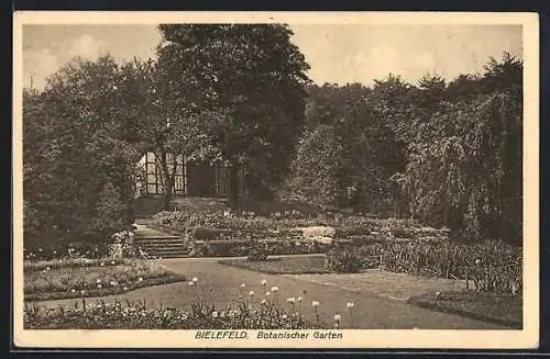 AK Bielefeld, Fachwerkhaus im Botanischen Garten