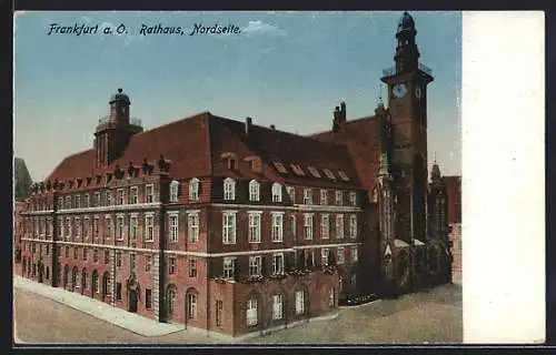 AK Frankfurt a. O., Rathaus, Blick auf die Nordseite