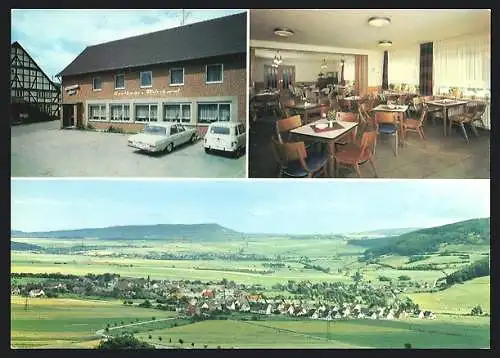 AK Golmbach /Weserbergland, Gasthaus zum Rosengarten, Ortsansicht