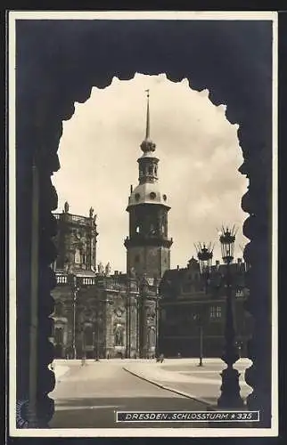 AK Dresden, Blick zum Schlossturm