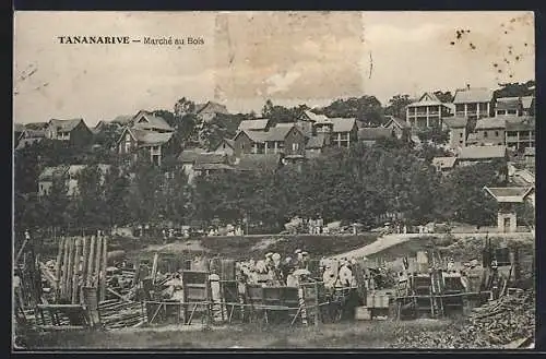 AK Tananarive, Marché au Bois, Holzmarkt