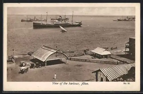 AK Aden, View of the harbour, Dampfer
