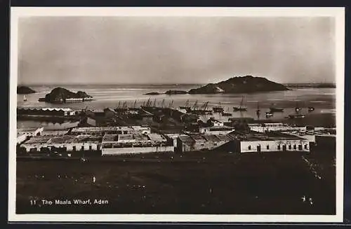 AK Aden, The Maala Wharf, Blick zum Hafen