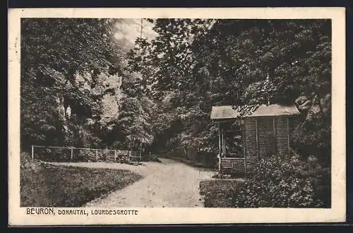 AK Beuron /Donautal, Waldweg an der Lourdesgrotte