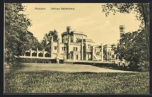 AK Potsdam, Blick auf Schloss Babelsberg