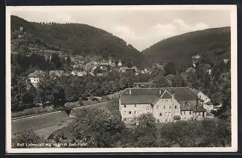 AK Bad Liebenzell, Ortsansicht mit unterem Bad-Hotel