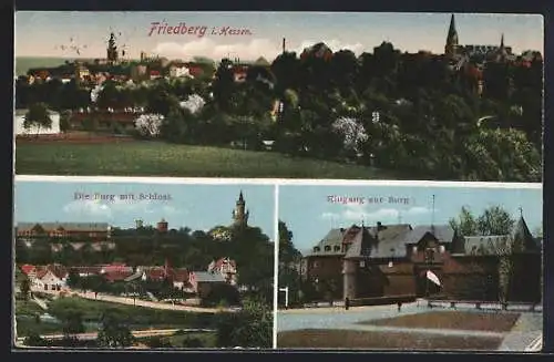 AK Friedberg i. Hessen, Die Burg mit Schloss, Eingang zur Burg