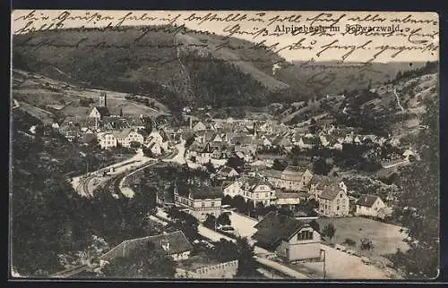 AK Alpirsbach im Schwarzwald, Teilansicht mit Kloster u. Strassenpartie