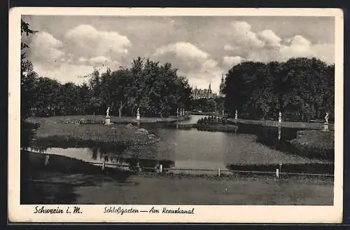 AK Schwerin i. M., Schlossgarten, Am Kreuzkanal