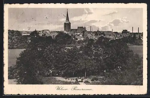 AK Uelzen, Panorama mit Kirche