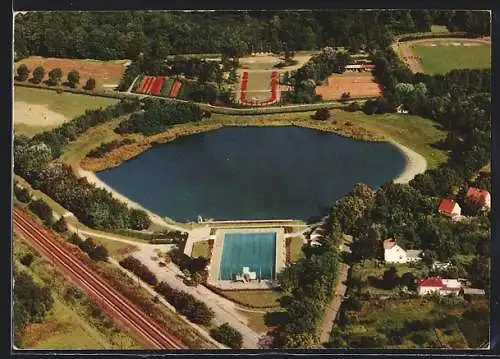 AK Pinneberg, Blick auf das Schwimmbad und Rosengarten