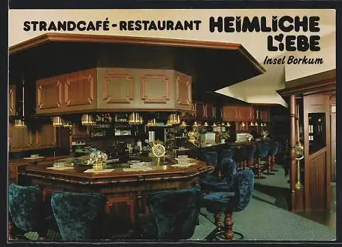 AK Borkum, Strandcafe-Restaurant Heimliche Liebe, Innenansicht