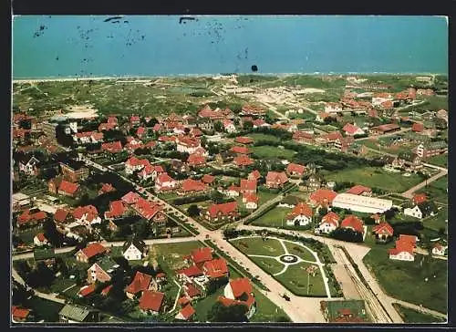 AK Insel Langeoog, Ortsansicht vom Flugzeug aus