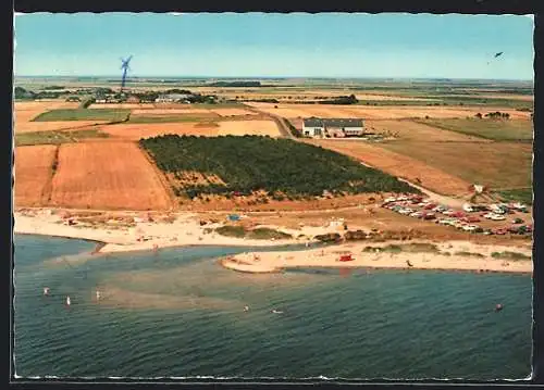 AK Witsum /Föhr, FKK-Strand vom Flugzeug aus