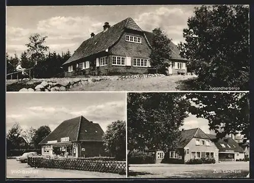 AK Süderlügum / Nordfriesland, Jugendherberge, Vivo-Geschäft, Gasthaus zum Landhaus