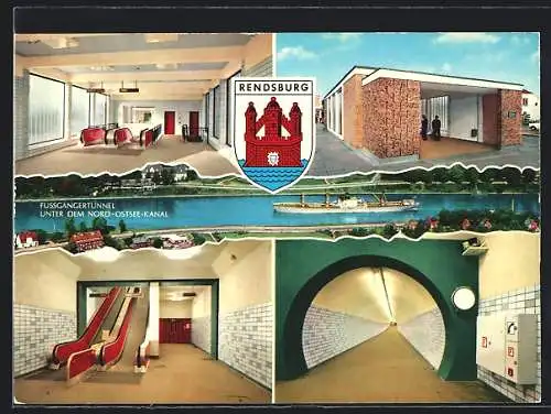 AK Rendsburg, Der Fussgängertunnel unter dem Nord-Ostsee-Kanal