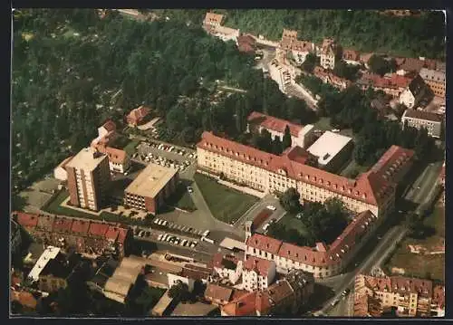 AK Aschaffenburg, Das Städtische Krankenhaus, Fliegeraufnahme, Lamprechtstrasse 2