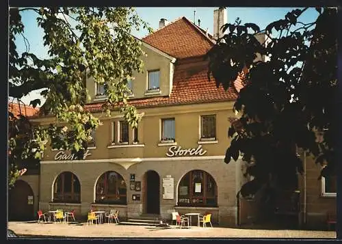 AK Schlüsselfeld, Das Gasthaus Storch mit Aussenbereich