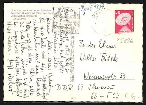 AK Wesselburenerkoog, Eidersperrwerk & Abschlussdamm, Luftaufnahme