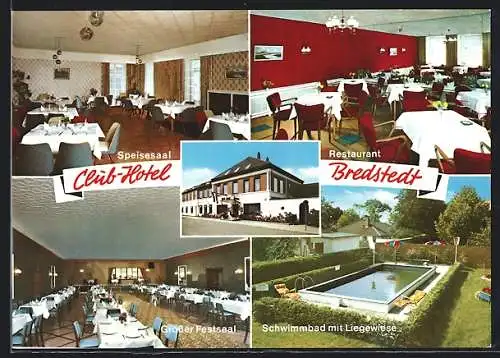 AK Bredstedt, Club-Hotel, Innen- und Aussenansichten, Schwimmbad, Bahnhofstr. 3