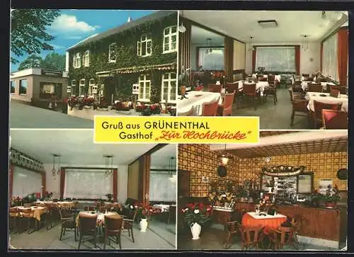 AK Grünenthal / Albersdorf, Gasthof Zur Hochbrücke, Zuchtbetrieb Rotbunte Holsteiner