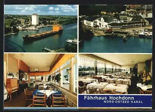 AK Hochdonn /Nord-Ostsee-Kanal, Das Gasthaus Fährhaus v. Hermann Thedens, mit Innenansichten