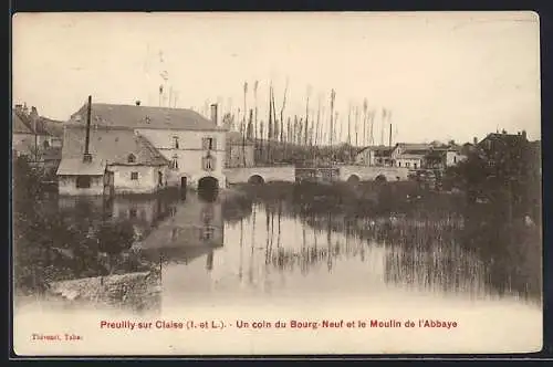 AK Preuilly-sur-Claise, Un coin du Bourg-Neuf et le Moulin d l`Abbaye