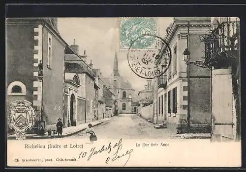 AK Richelieu /I.-et-L., La Rue Snte Anne