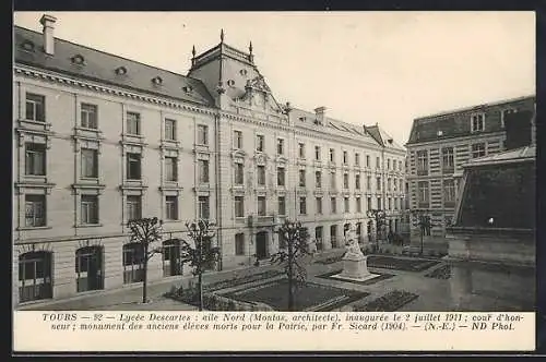 AK Tours, Lycée Descartes, monument des anciens élèves morts pour la Patrie