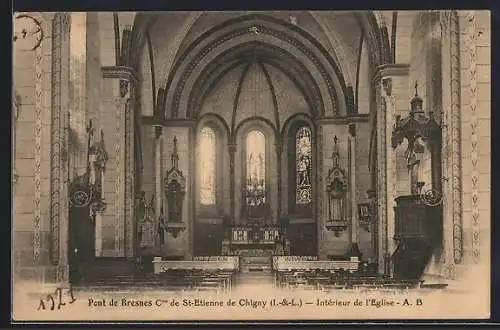AK St-Etienne de Chigny, Pont de Bresnes, Intérieur de l`Eglise