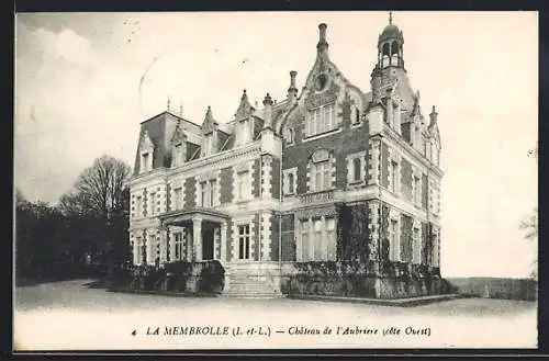 AK La Membrolle /I.-et-L., Château de l`Aubriere, côté Ouest