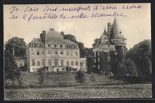AK Verneuil-sur-Indre, Le Chateau et le Donjon, Vue Sud-Ouest