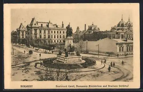 AK Bukarest, Domaenen Ministerium und Batianu Denkmal
