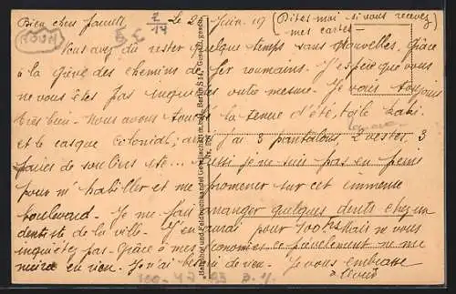 AK Bukarest, Boulevard Elisabeth mit ankommender Strassenbahn