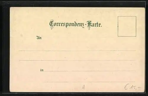 Lithographie Ein Tiroler Wanderer in Tracht im Bergidyll