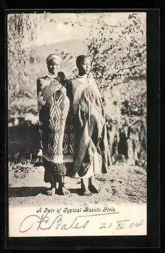 AK Lesotho, A Pair of typical Basuto Girls, afrikanische Mädchen