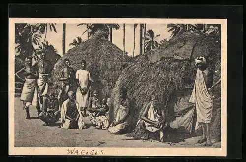 AK Dar-es-Salaam /Afrika, Wagogo Families in front of their huts